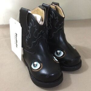 NEW Rollda Toddler Cowboy Boots Pony Western Black Size 3T New Pull On